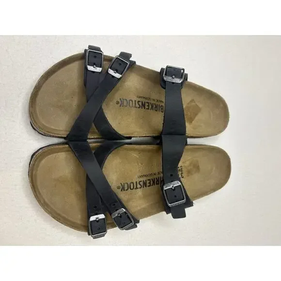 New (no box) Birkenstock Mayari Black Strappy Footbed Sandal Size 37 (6-6.5) - Picture 4 of 9